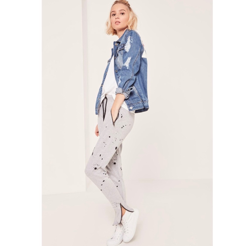 🎨 Paint Splatter Zip Detail Joggers